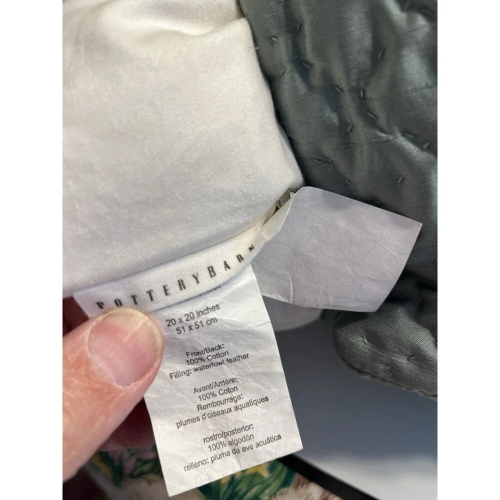 Pottery Barn 100% Silk Quilted Sage Green 20x20” Throw Pillow